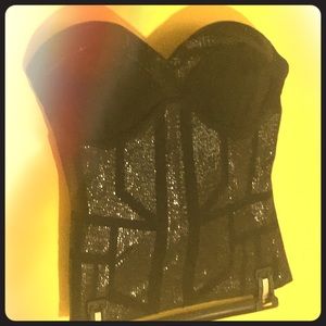 Sexy sequined tribal tube top corset bustier